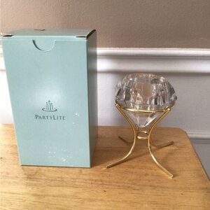 New PartyLite Crystal Solitaire Candleholder